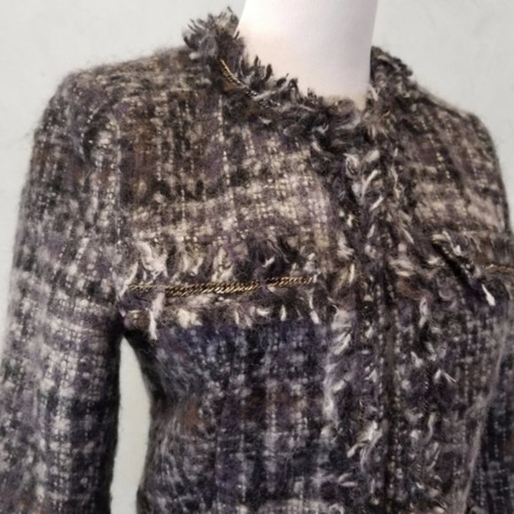 Wool peplum JOE Fresh tweed black blazer size 2 (F10) - Picture 8 of 8